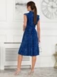 Jolie Moi Frill Shoulder Midi Dress, Blue, Blue