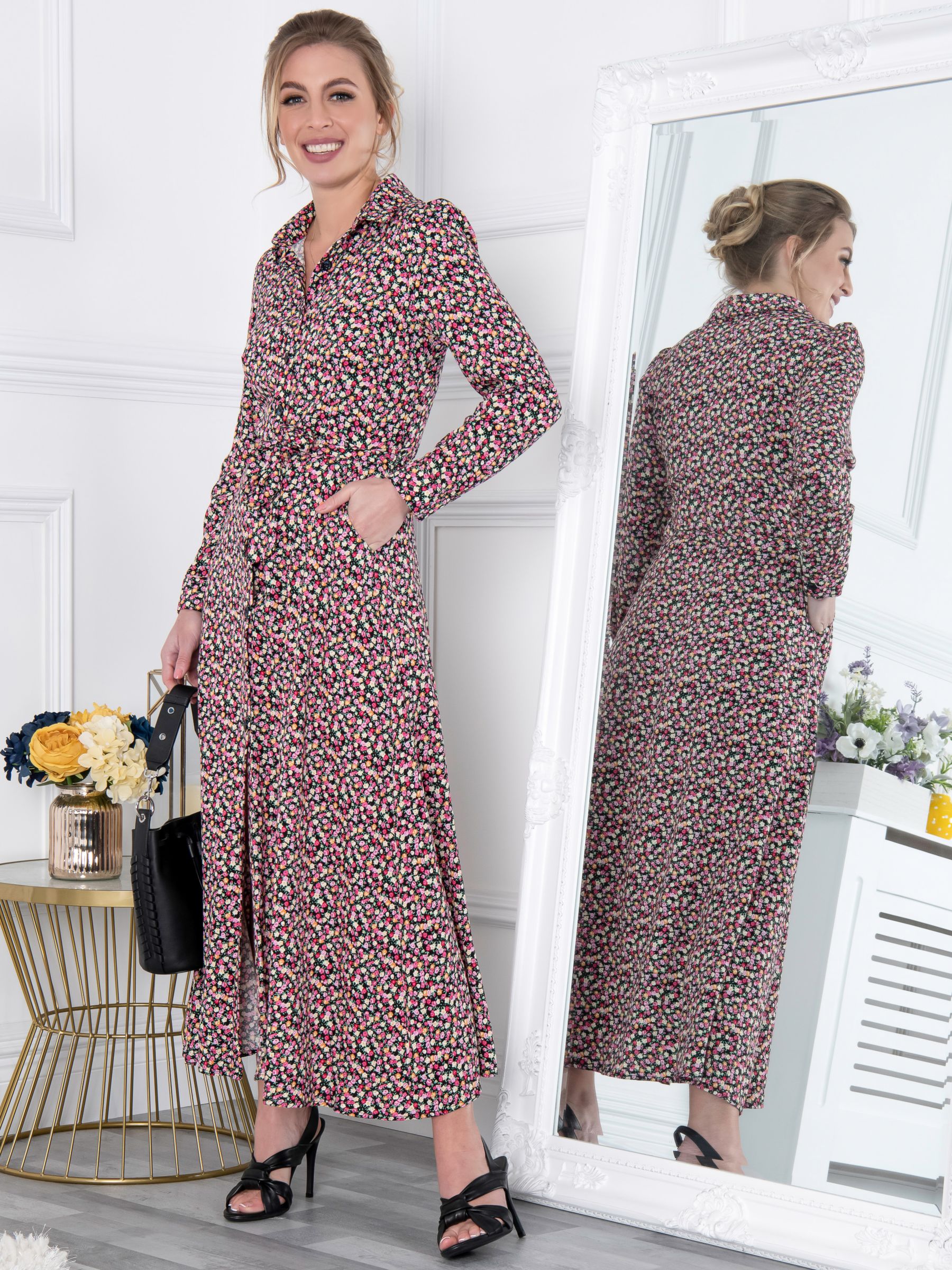 Buy Jolie Moi Lucia Floral Print Shirt Dress, Multi Online at johnlewis.com