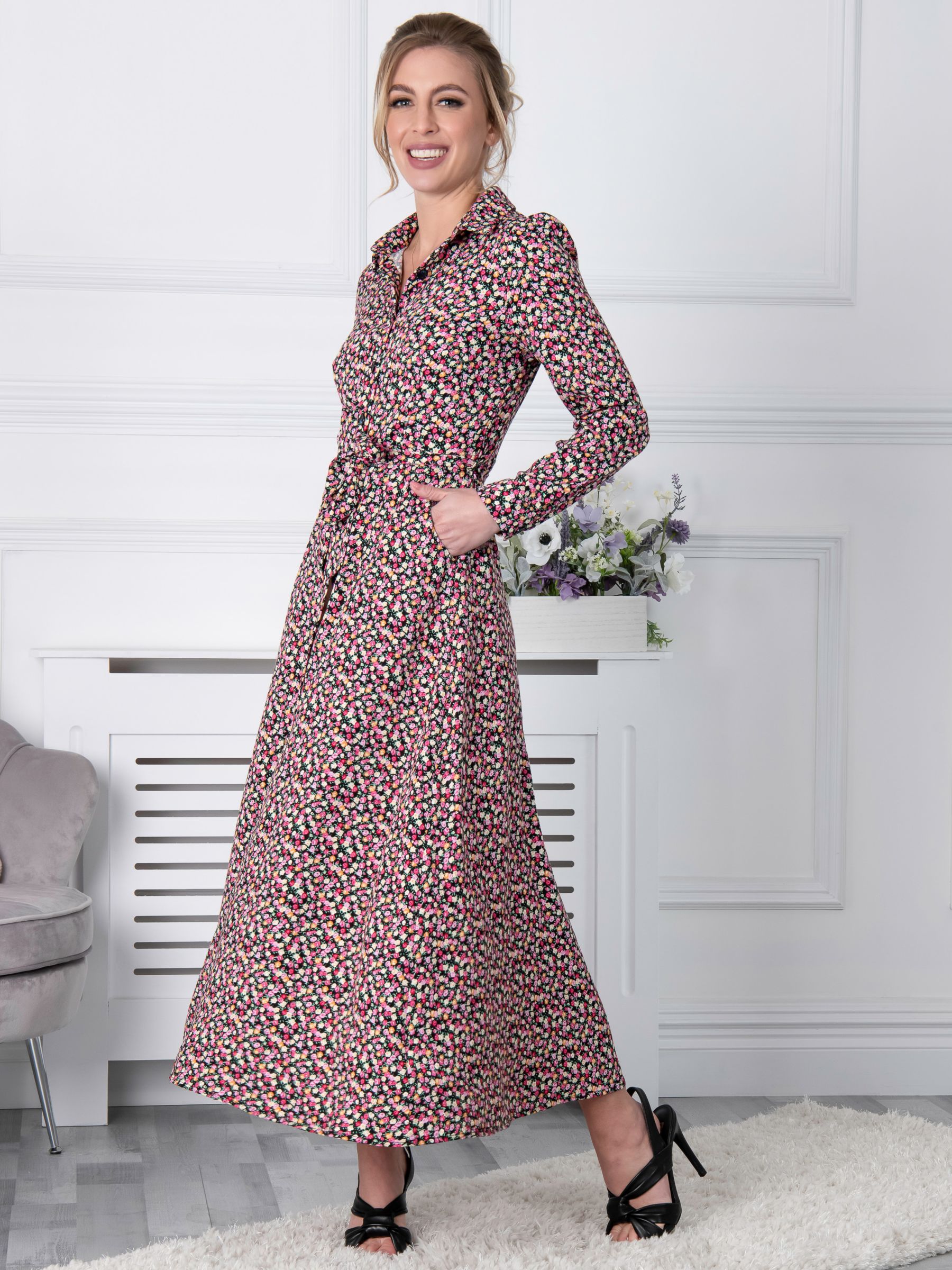Buy Jolie Moi Lucia Floral Print Shirt Dress, Multi Online at johnlewis.com