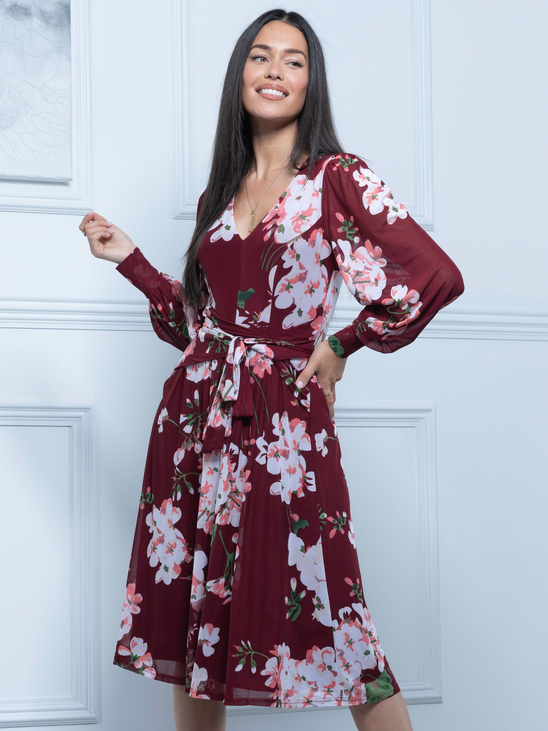 Buy Jolie Moi Gabriel Twist Waist Midi Dress, Multi Online at johnlewis.com