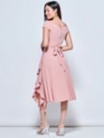 Jolie Moi Skylar Off Shoulder Ruffle Hem Dress, Dusty Pink