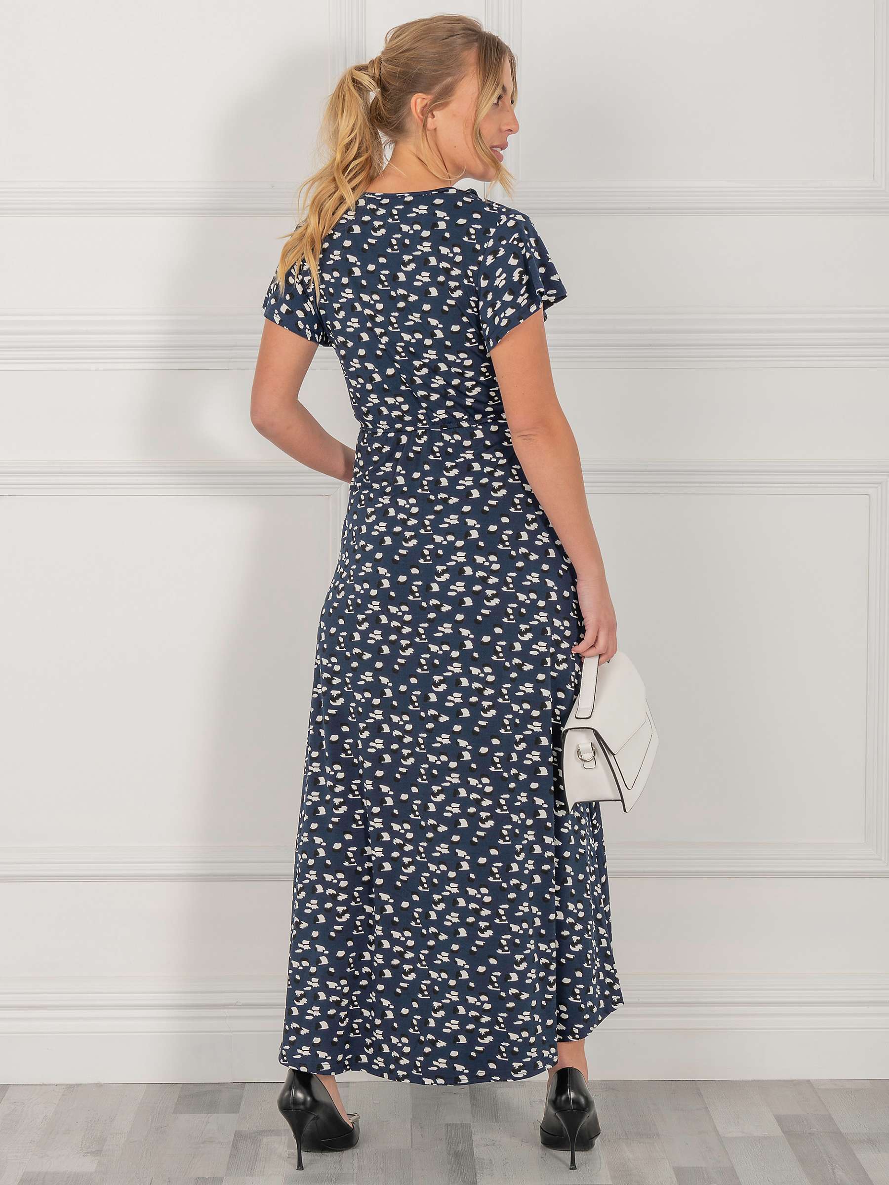 Buy Jolie Moi Lola Animal Print Wrap Midi Dress, Dark Teal Online at johnlewis.com