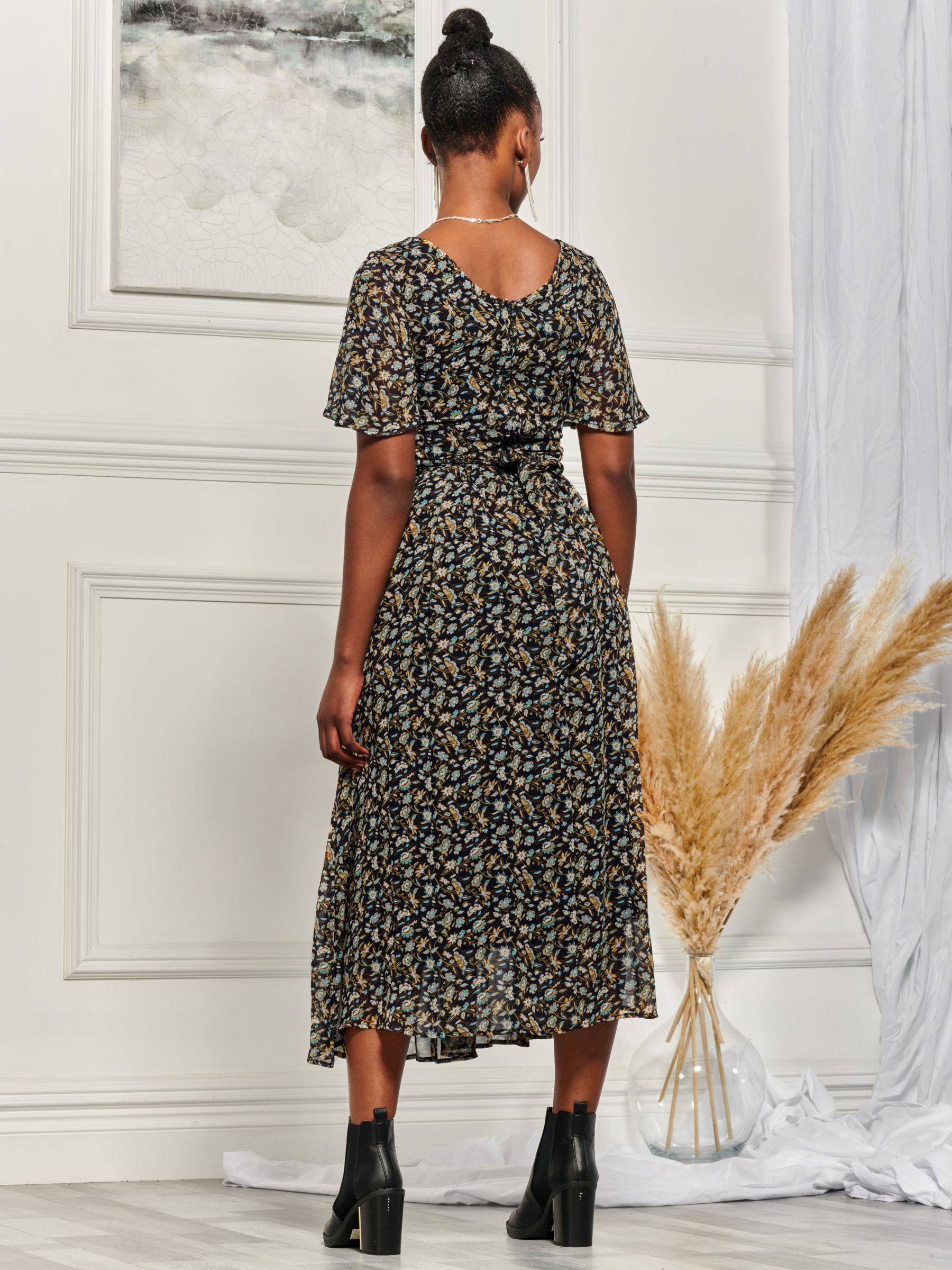 Jolie Moi Angel Sleeve Chiffon Maxi Dress, Multi at John Lewis & Partners