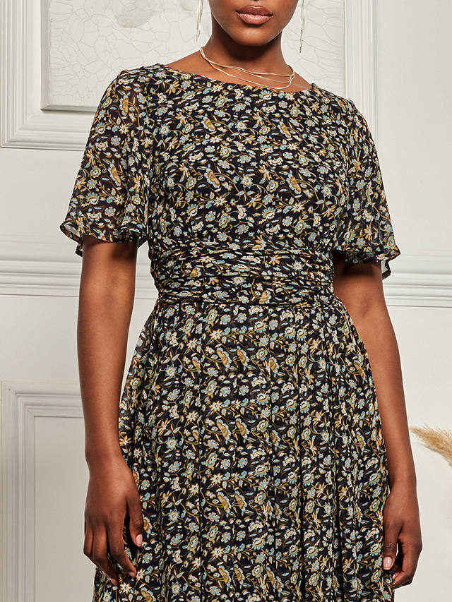 Jolie Moi Angel Sleeve Chiffon Maxi Dress, Multi