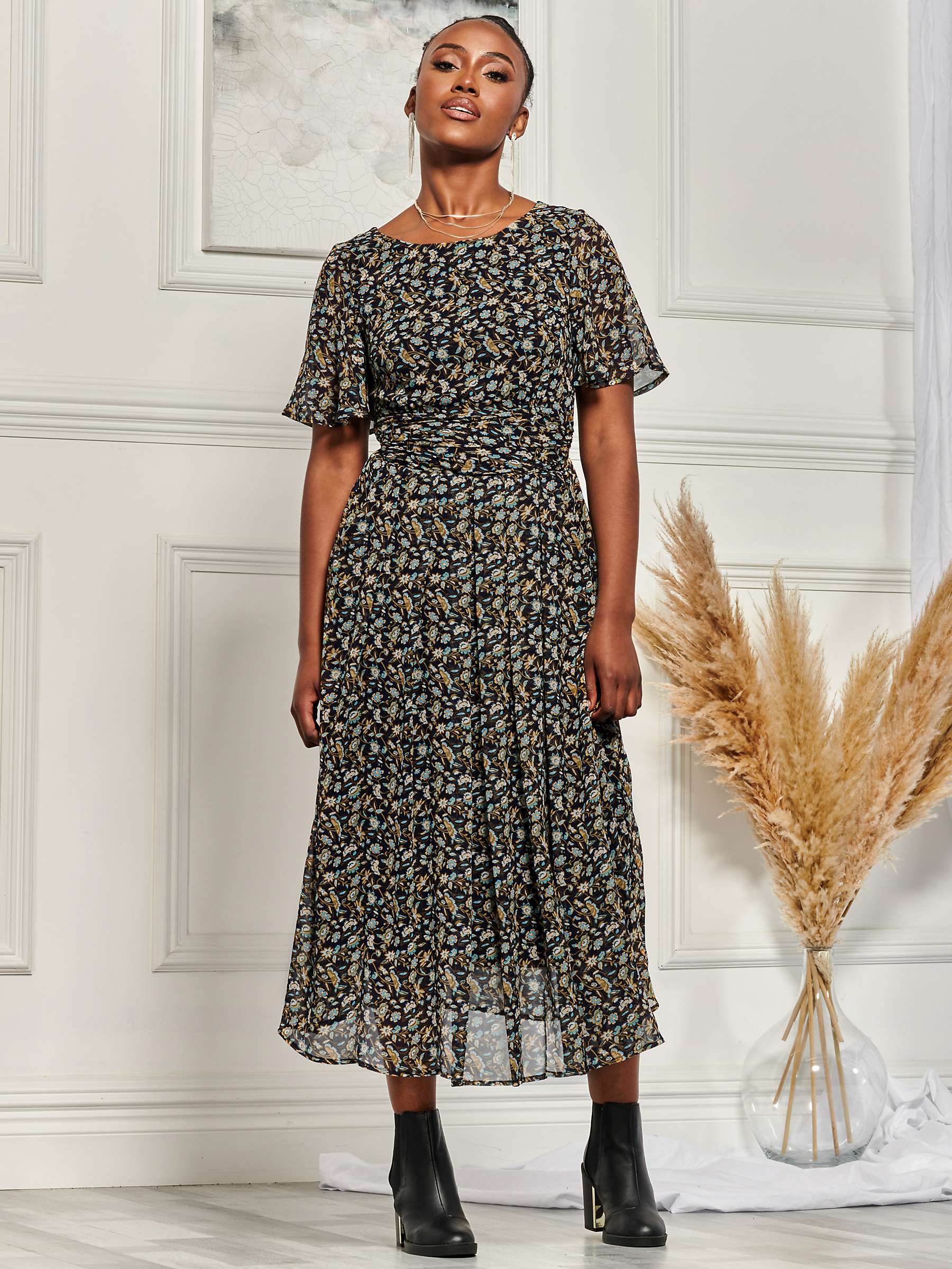 Buy Jolie Moi Angel Sleeve Chiffon Maxi Dress, Multi Online at johnlewis.com
