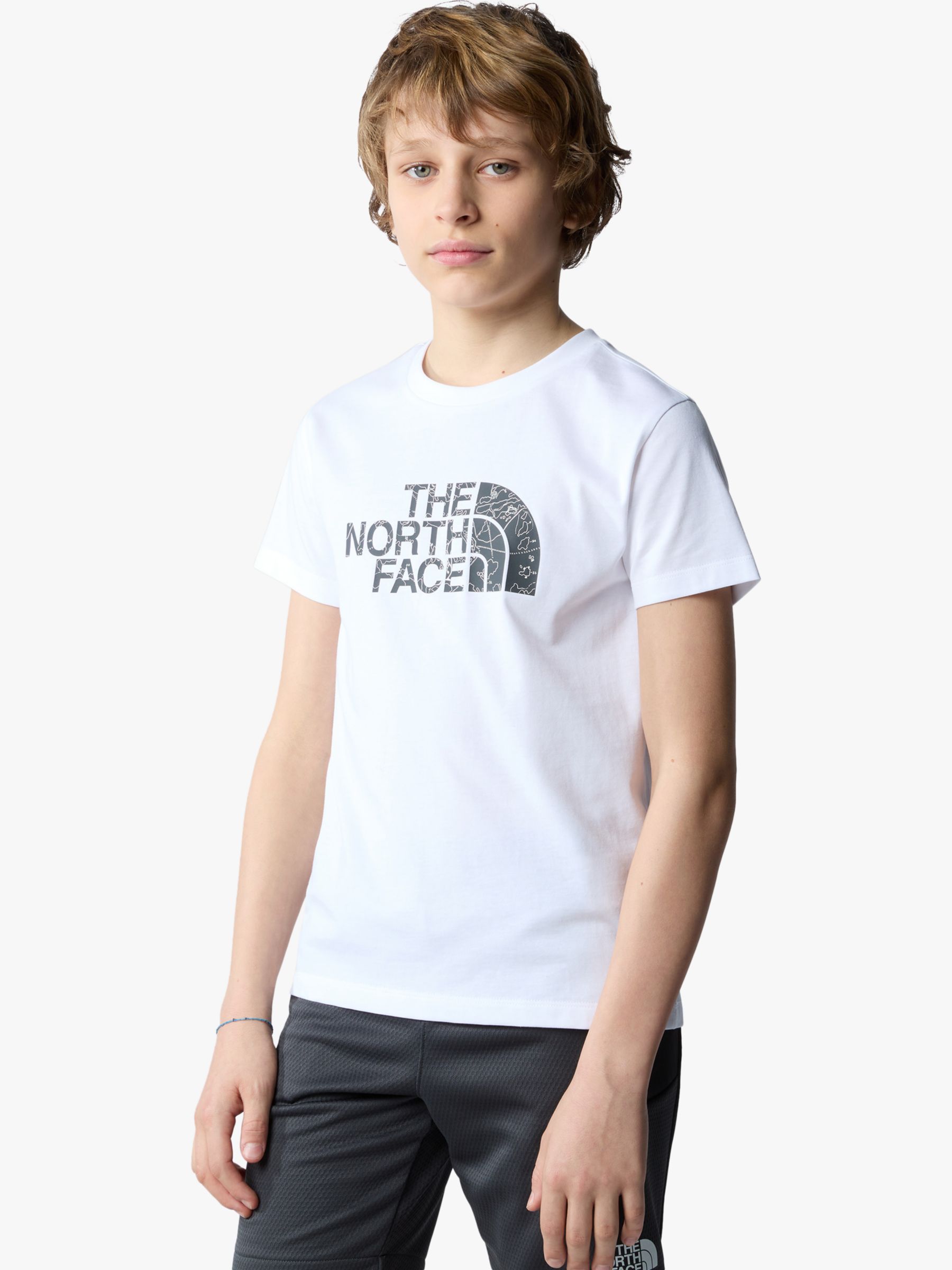 The North Face Kids' Easy Logo Short Sleeve T-Shirt, White, XL