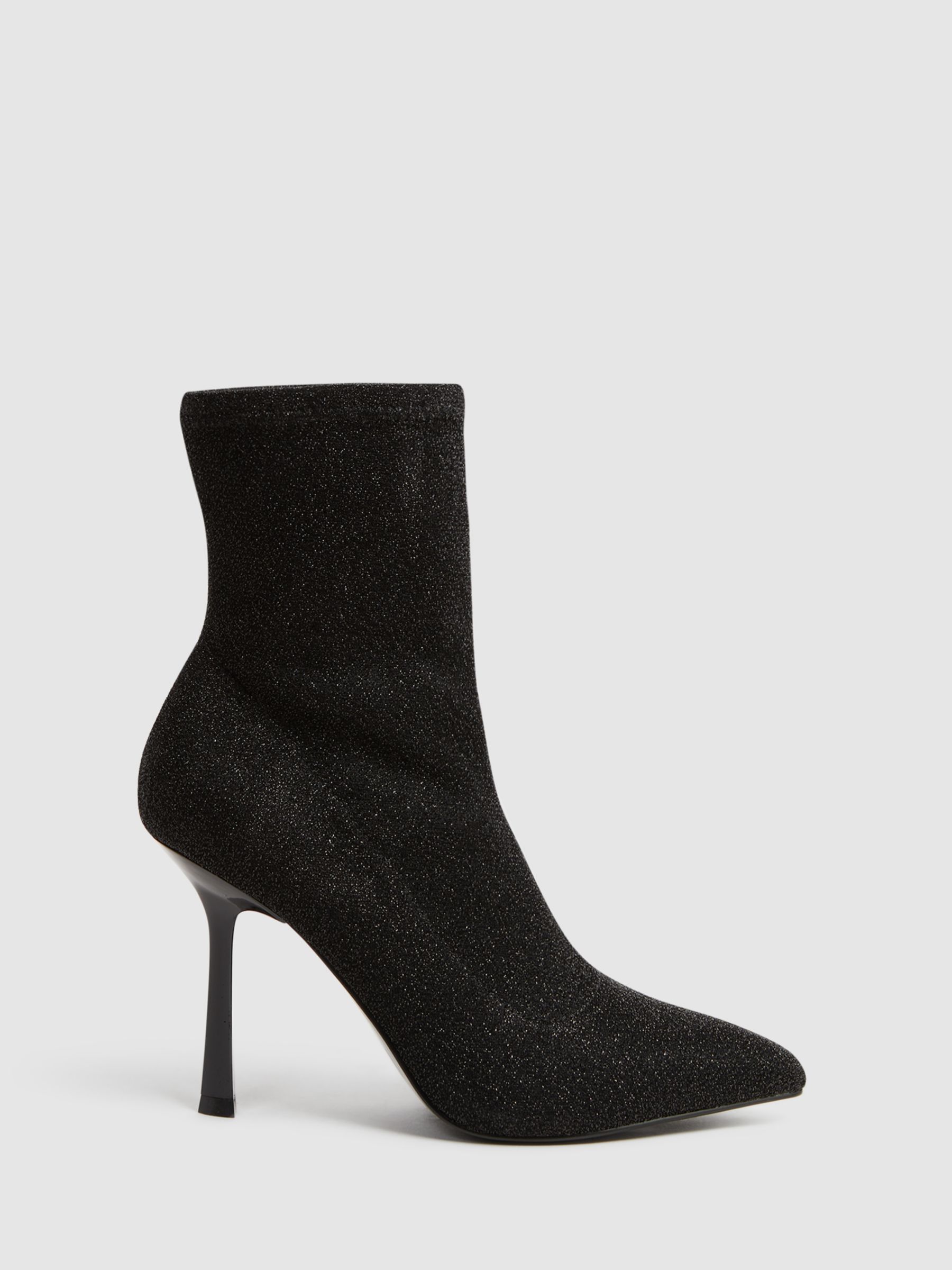 Reiss Jess Heeled Ankle Boots, Black