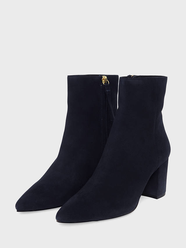 Hobbs Lyra Suede Ankle Boots, Navy at John Lewis & Partners
