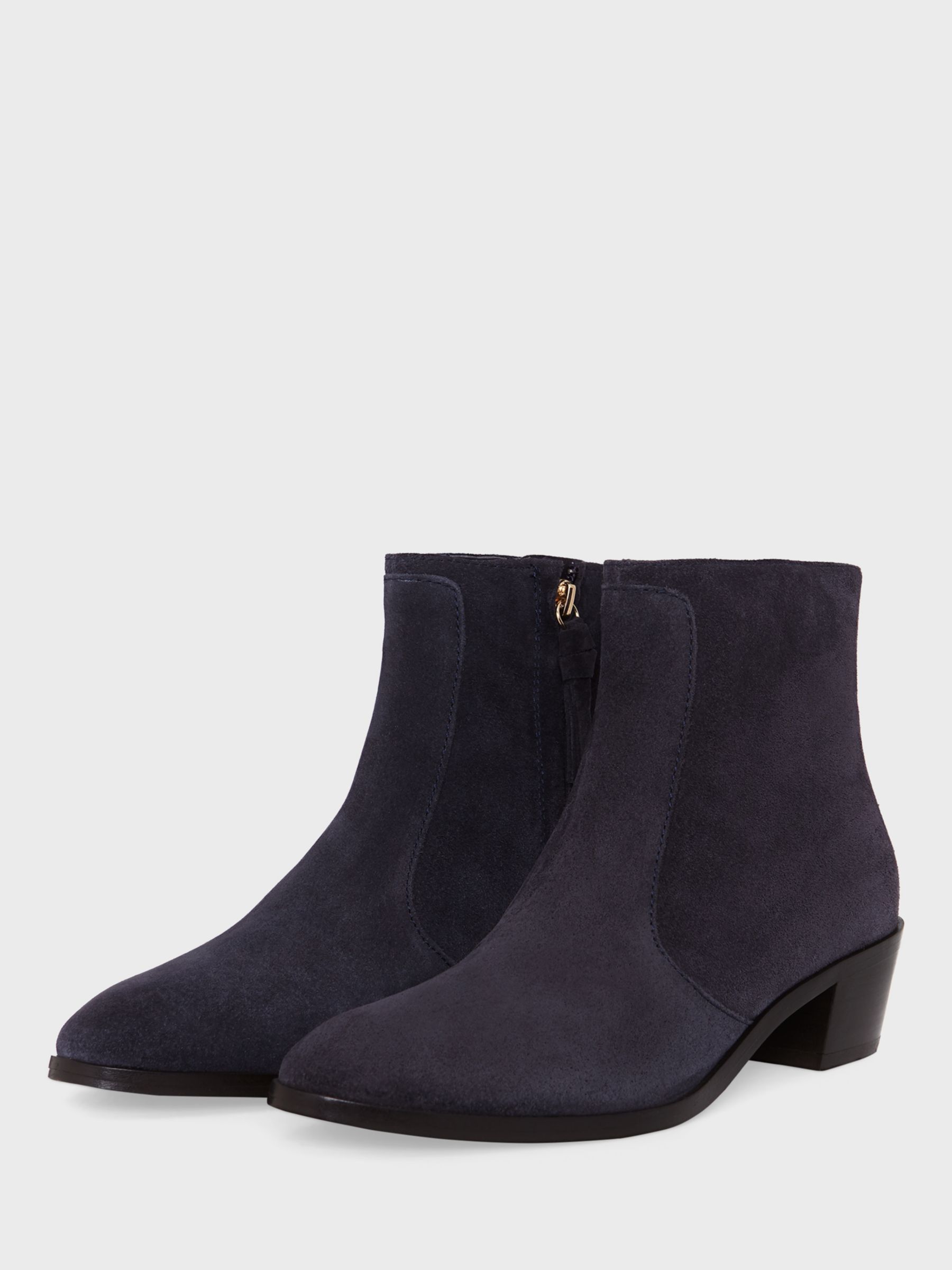 Hobbs Shona Suede Ankle Boots, Navy at John Lewis & Partners