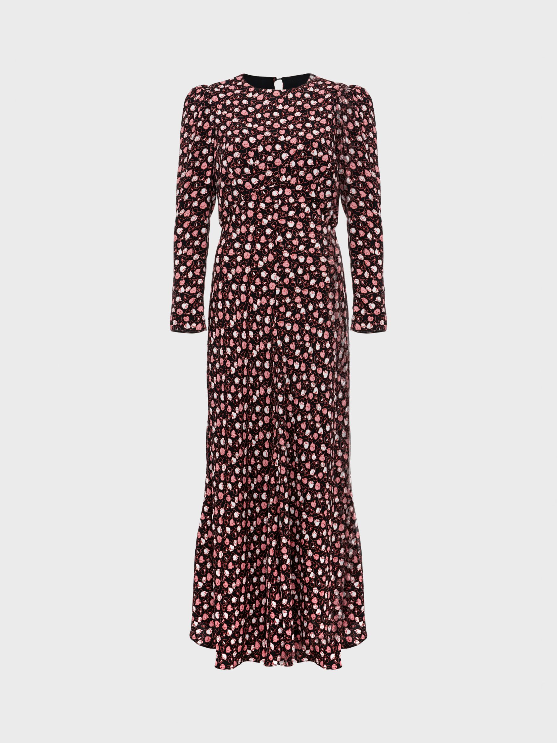 Buy Hobbs Yvonne Long Sleeve Maxi Dress, Black/Multi Online at johnlewis.com