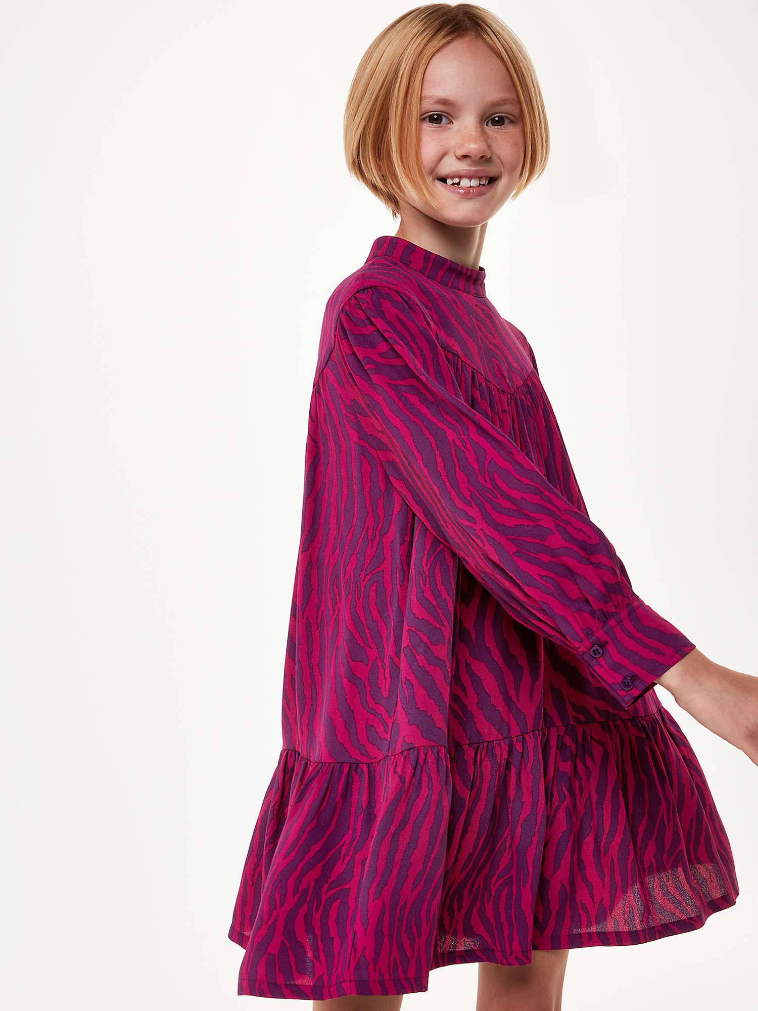 Buy Whistles Kids' Zebra Print Swing Dress, Purple/Multi Online at johnlewis.com