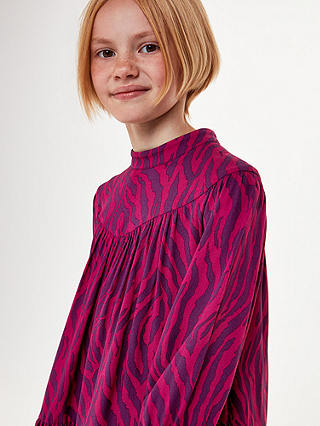 Whistles Kids' Zebra Print Swing Dress, Purple/Multi