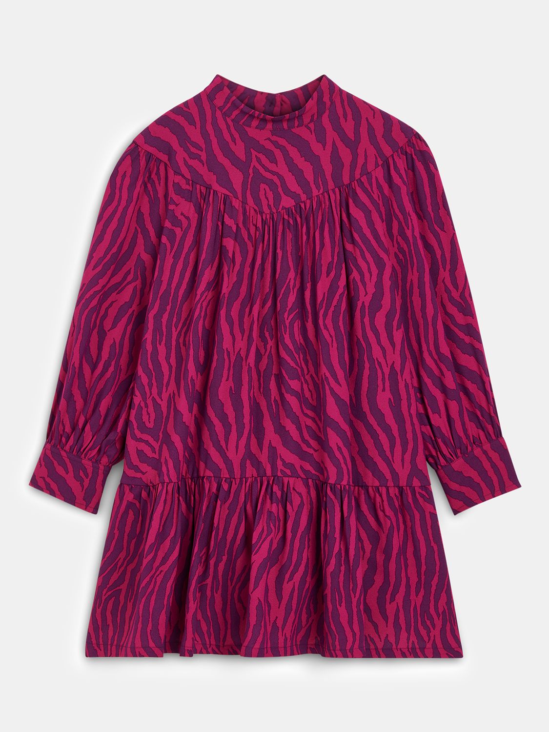 Whistles Kids' Zebra Print Swing Dress, Purple/Multi, 3-4 years