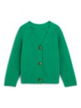 Whistles Kids' Wool Blend Knit Textured Cardigan, Green