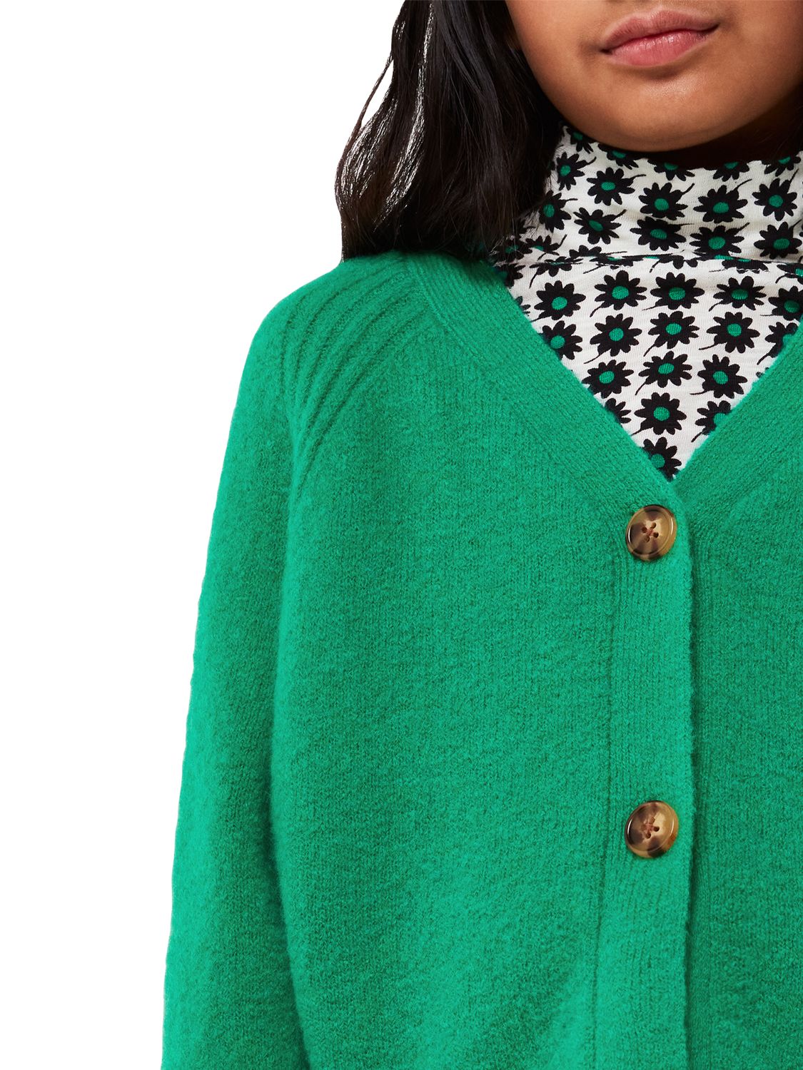 Buy Whistles Kids' Wool Blend Knit Textured Cardigan, Green Online at johnlewis.com