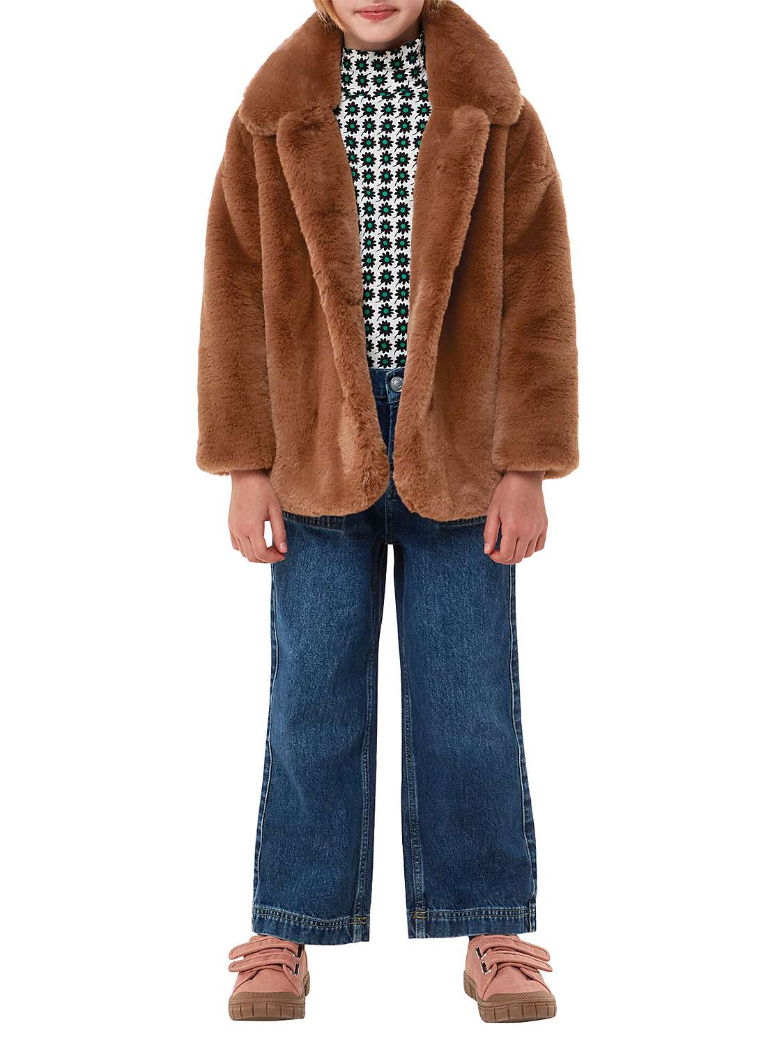 Buy Whistles Kids' Faux Fur Teddy Coat, Brown Online at johnlewis.com