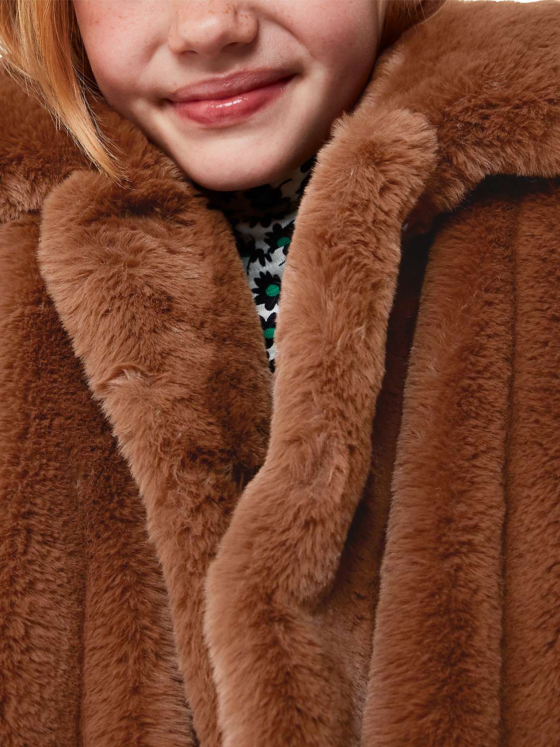 Buy Whistles Kids' Faux Fur Teddy Coat, Brown Online at johnlewis.com