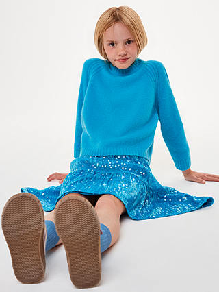 Whistles Kids' Isadora Sequin Skirt, Blue