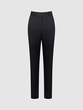 Reiss Petite Haisley Wool Blend Tapered Trousers, Navy
