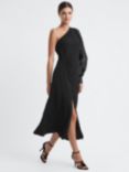 Reiss Maeve Sheer Exaggerated Dress, Black
