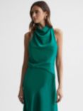 Reiss Petite Giana Cowl Neck Dress, Green