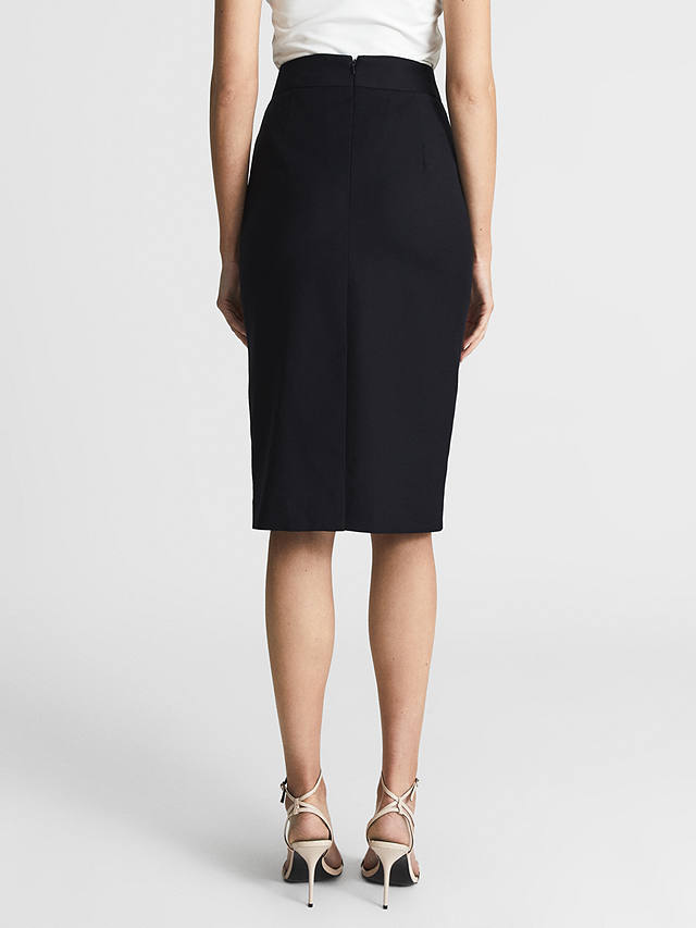 Reiss Petite Haisley Wool Blend Pencil Skirt, Navy