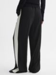 Reiss Petite May Stripe Wide Leg Trousers, Black