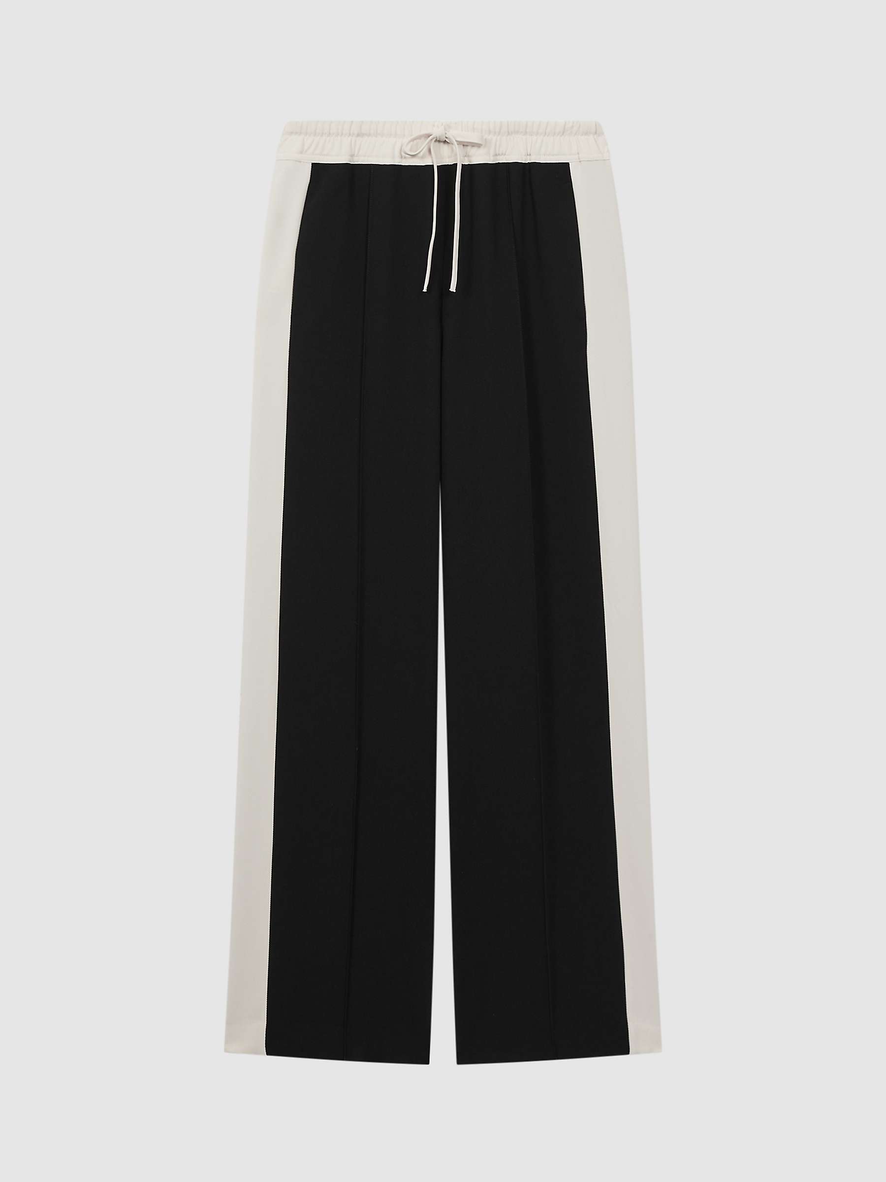 Buy Reiss Petite May Stripe Wide Leg Trousers, Black Online at johnlewis.com