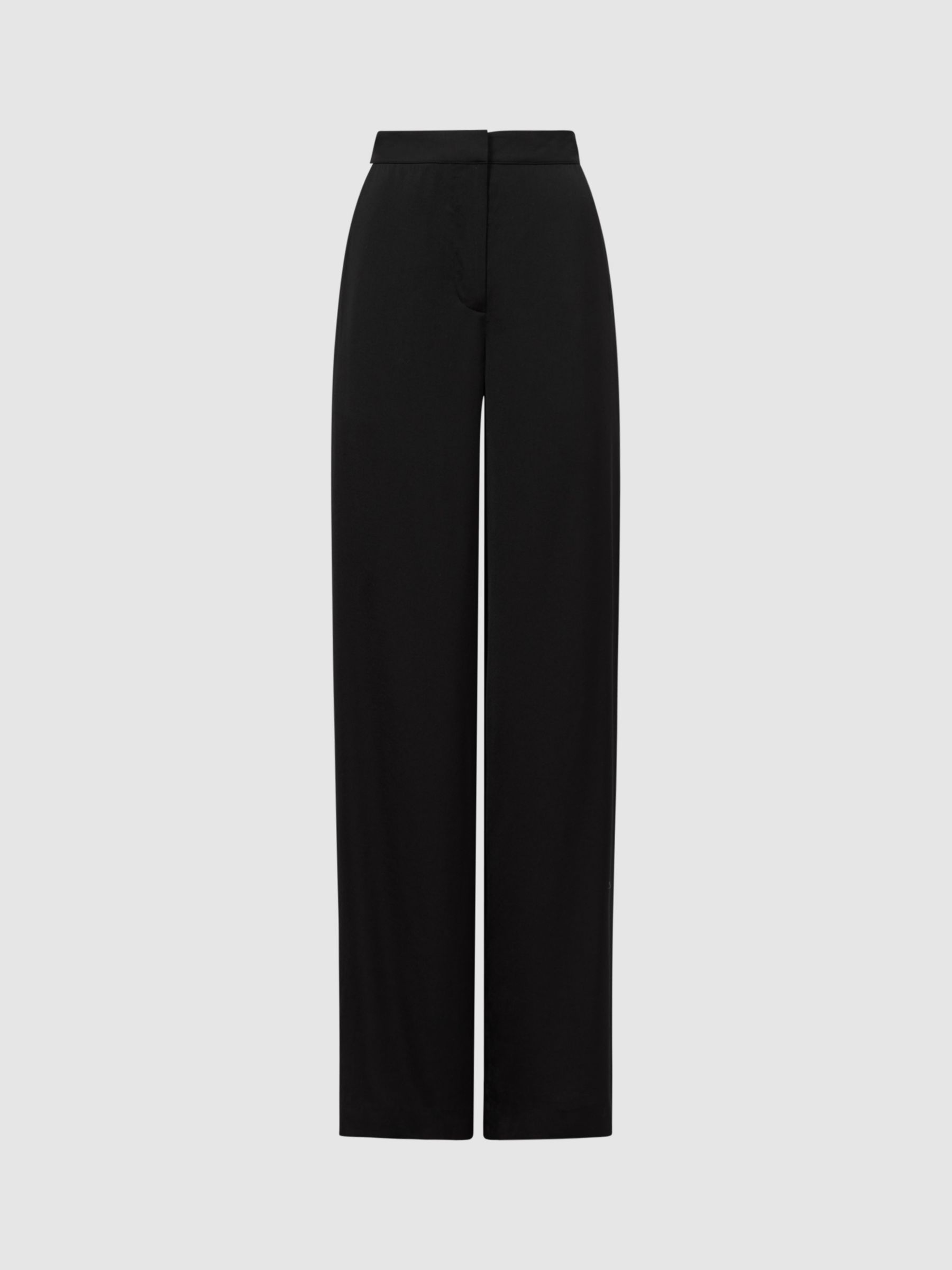 Reiss Black Amie Petite Flared Side Stripe Trousers