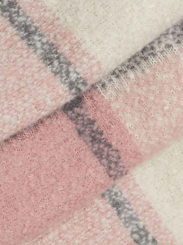 James Lakeland Blanket Check Scarf, Pink
