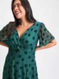 Scarlett & Jo Victor Mesh Midi Dress, Dark Green