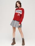 Superdry Retro Ski Knit Jumper, Red/Multi