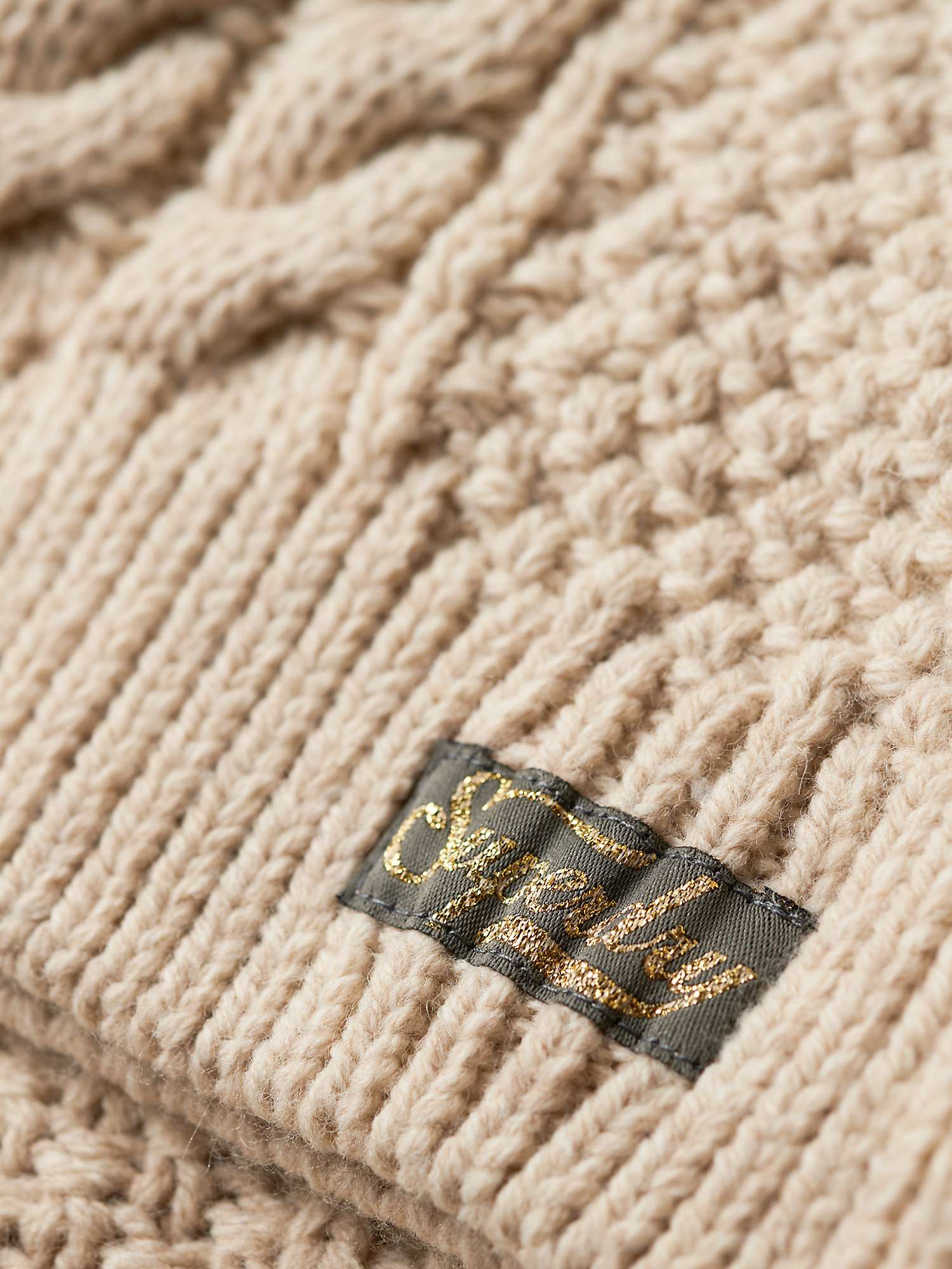 Buy Superdry Aran Cable Knit Polo Neck Jumper Online at johnlewis.com