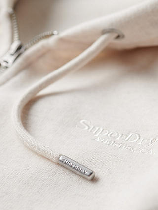 Superdry Essential Logo Zip Hoodie, Light Oat Marl