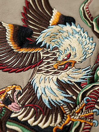 Superdry Suika Embroidered Jumper, Khaki Green