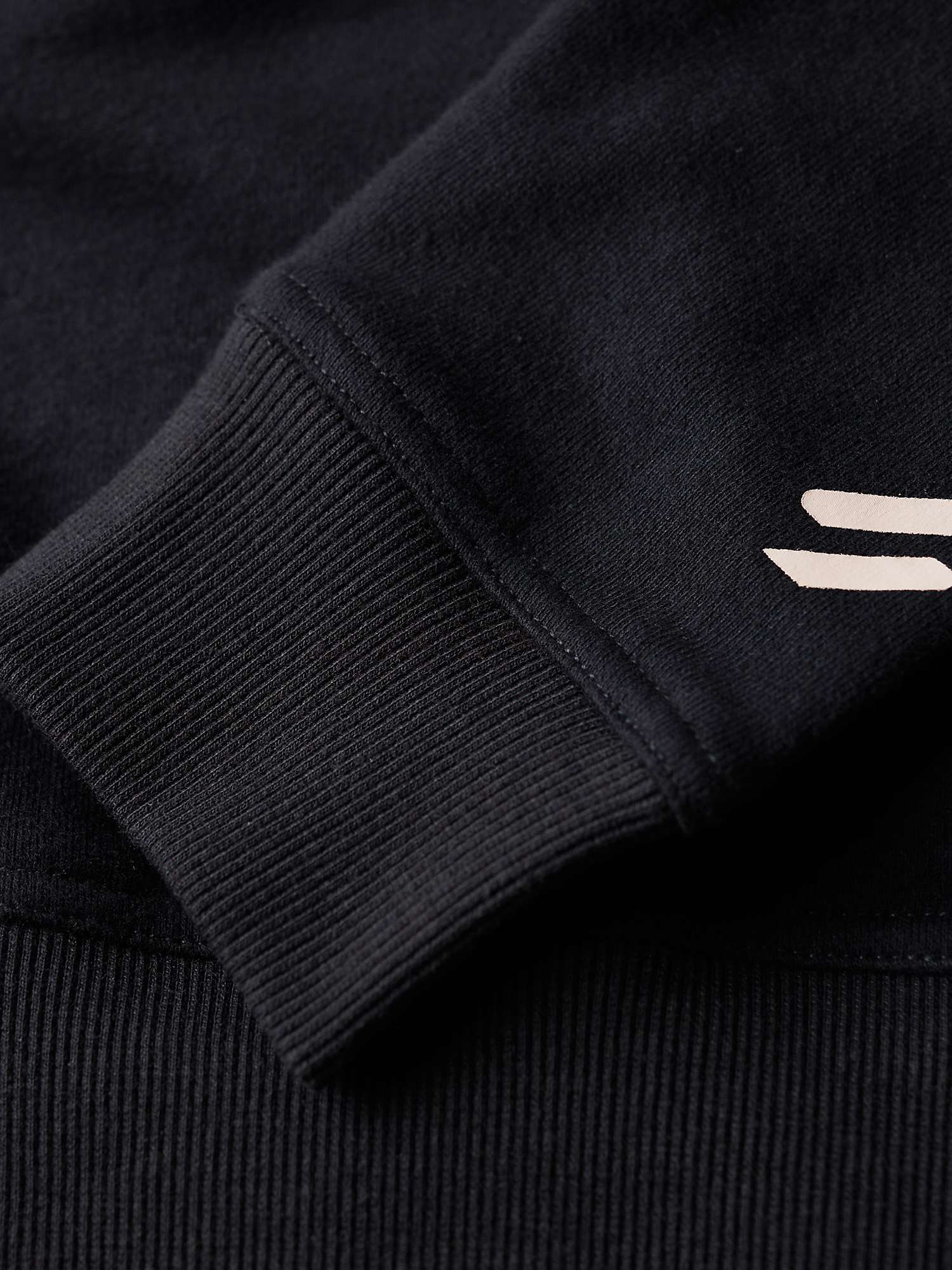 Superdry Sportswear Logo Boxy Hoodie, Black/Pink at John Lewis & Partners