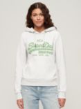Superdry Neon Logo Embroidered Hoodie, Ice Marl