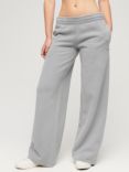 Superdry Wash Wide Leg Cotton Joggers, Dove Grey