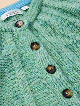 White Stuff Clover Chunky Knit Cardigan, Mid Green
