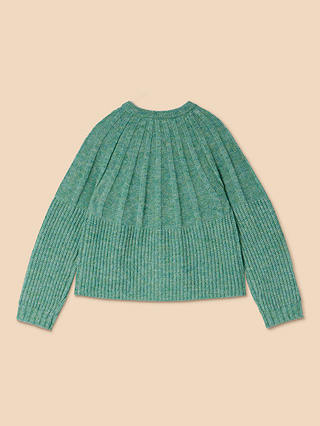 White Stuff Clover Chunky Knit Cardigan, Mid Green