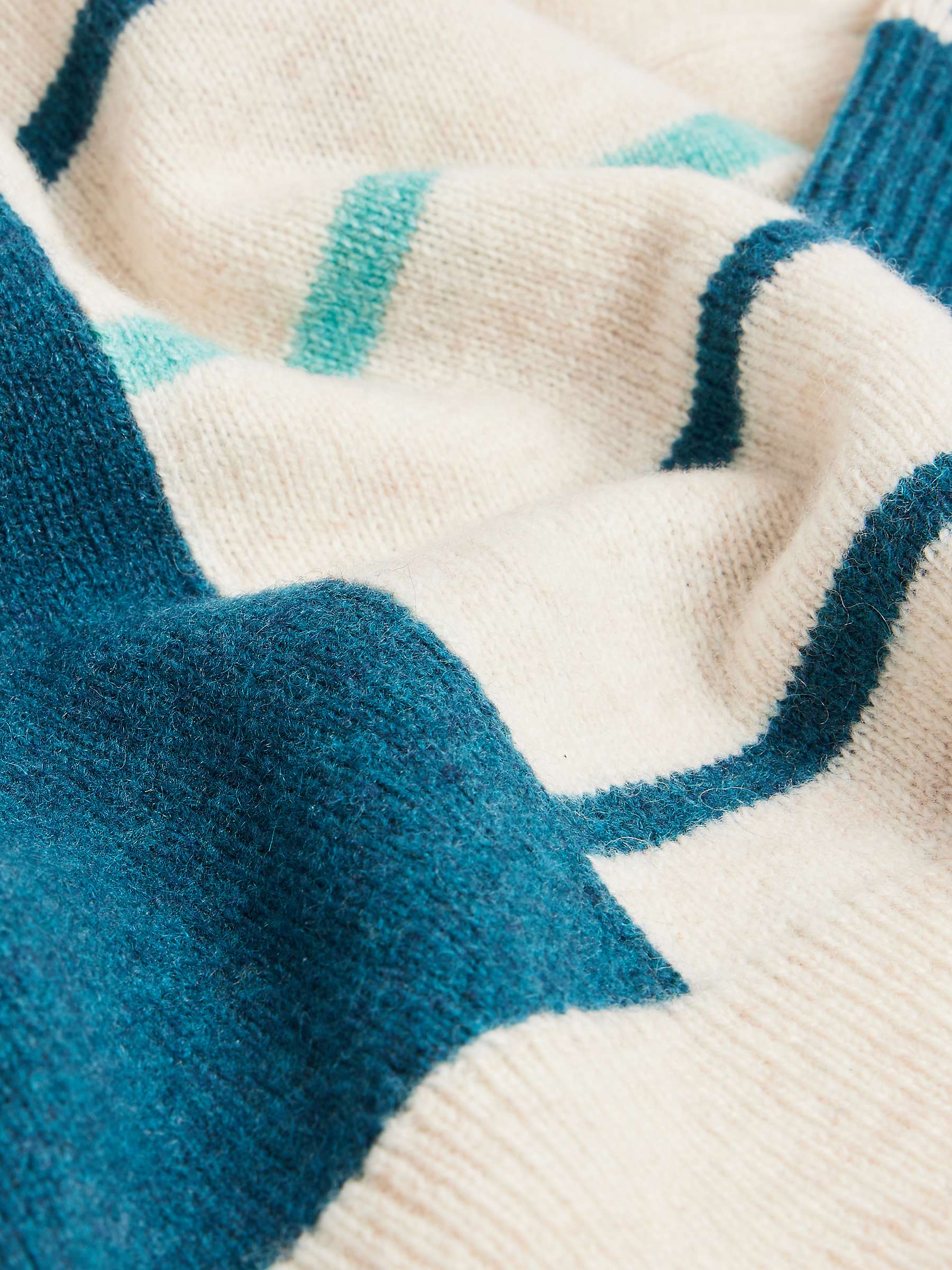 Buy White Stuff Spot And Stripe Wool Blend Jumper, Teal/Multi Online at johnlewis.com