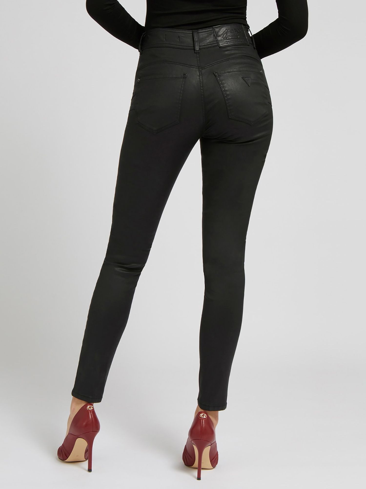 GUESS Shape Up High-Rise Denim Jeans, Black, W27/L31