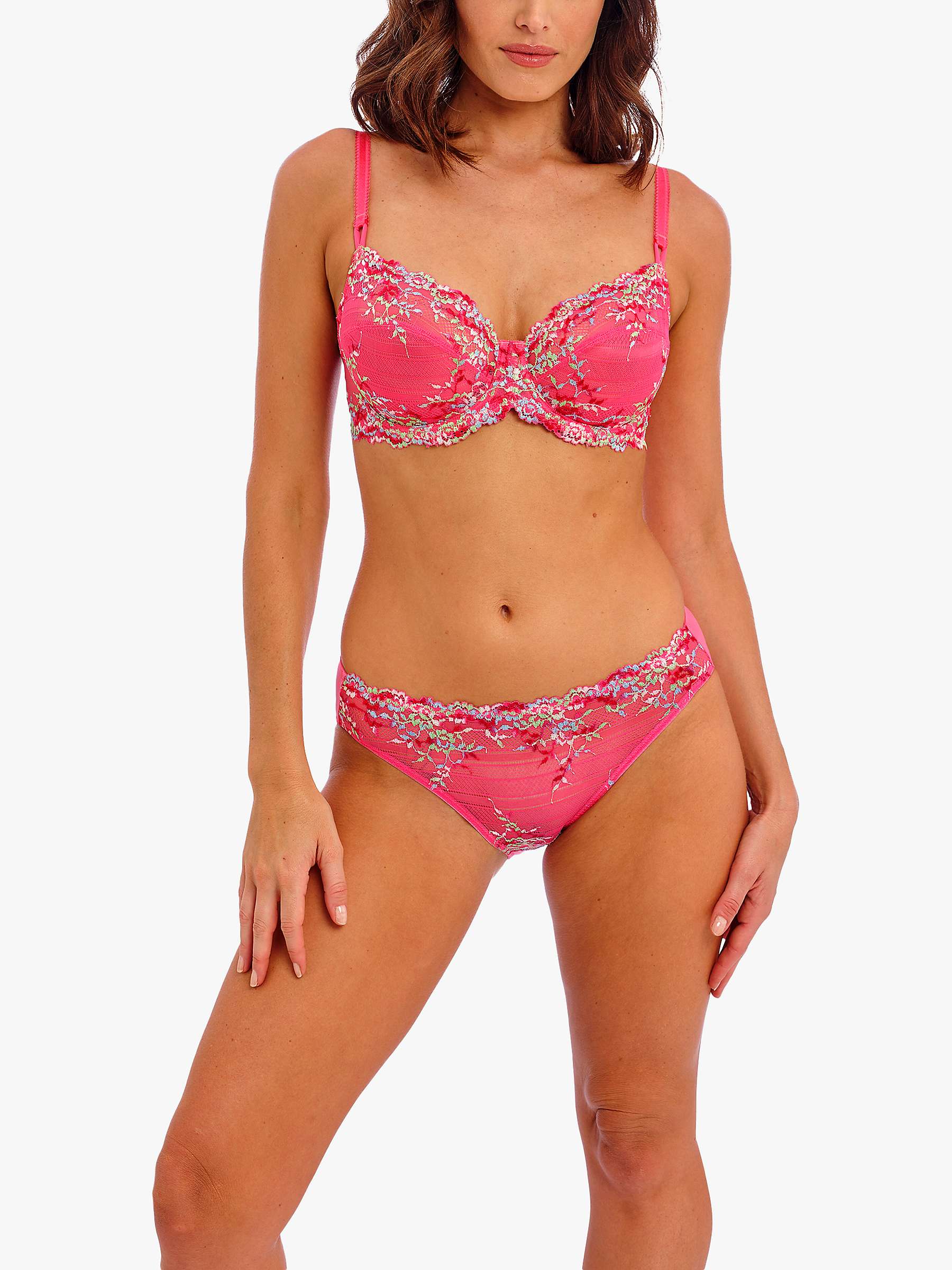 Buy Wacoal Embrace Lace Floral Knickers, Hot Pink/Multi Online at johnlewis.com