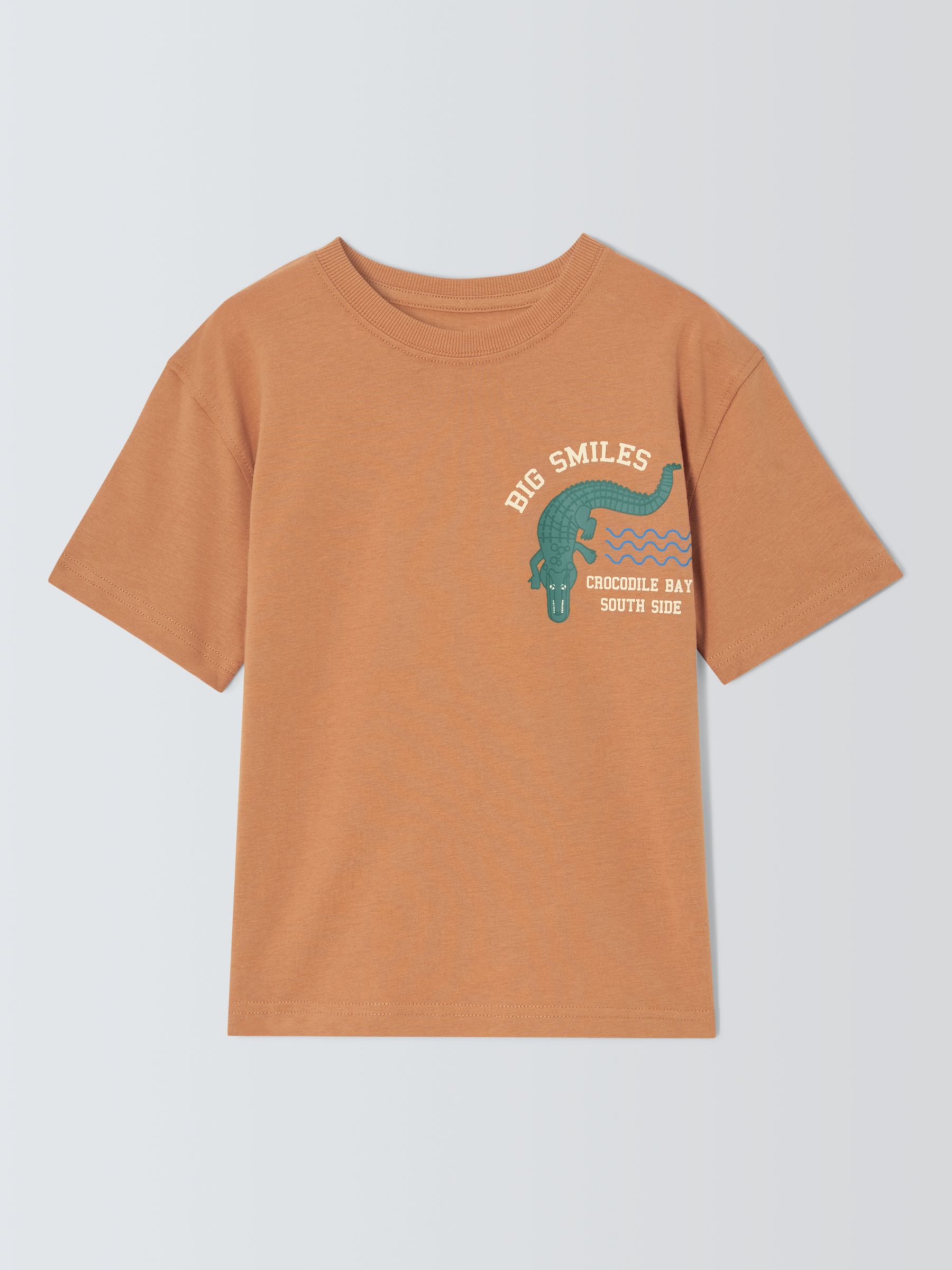John Lewis Kids' Crocodile Back Graphic T-Shirt, Multi, 2 years