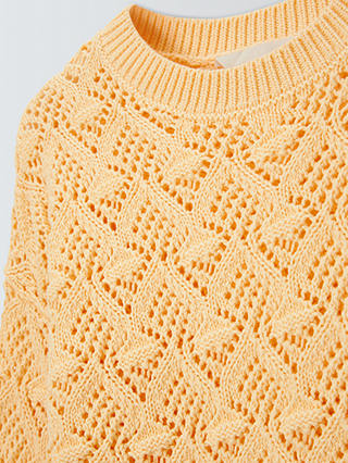 John Lewis Kids' Crochet Knit Jumper, Yellow