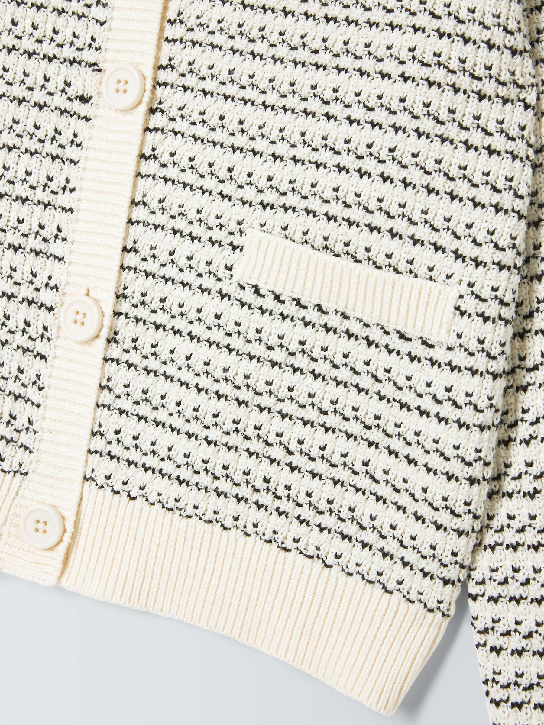 Buy John Lewis Kids' Knitted Stripe Cardigan, Black/White Online at johnlewis.com