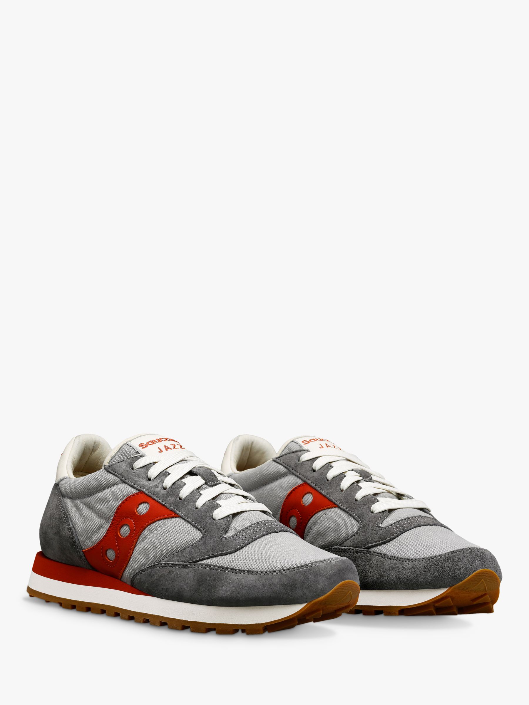 Saucony Jazz Original Lace Up Trainers, Grey/Red, 11