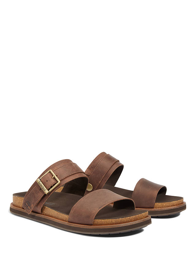 Timberland Amalfi Vibes Leather Sandals, Brown Mid
