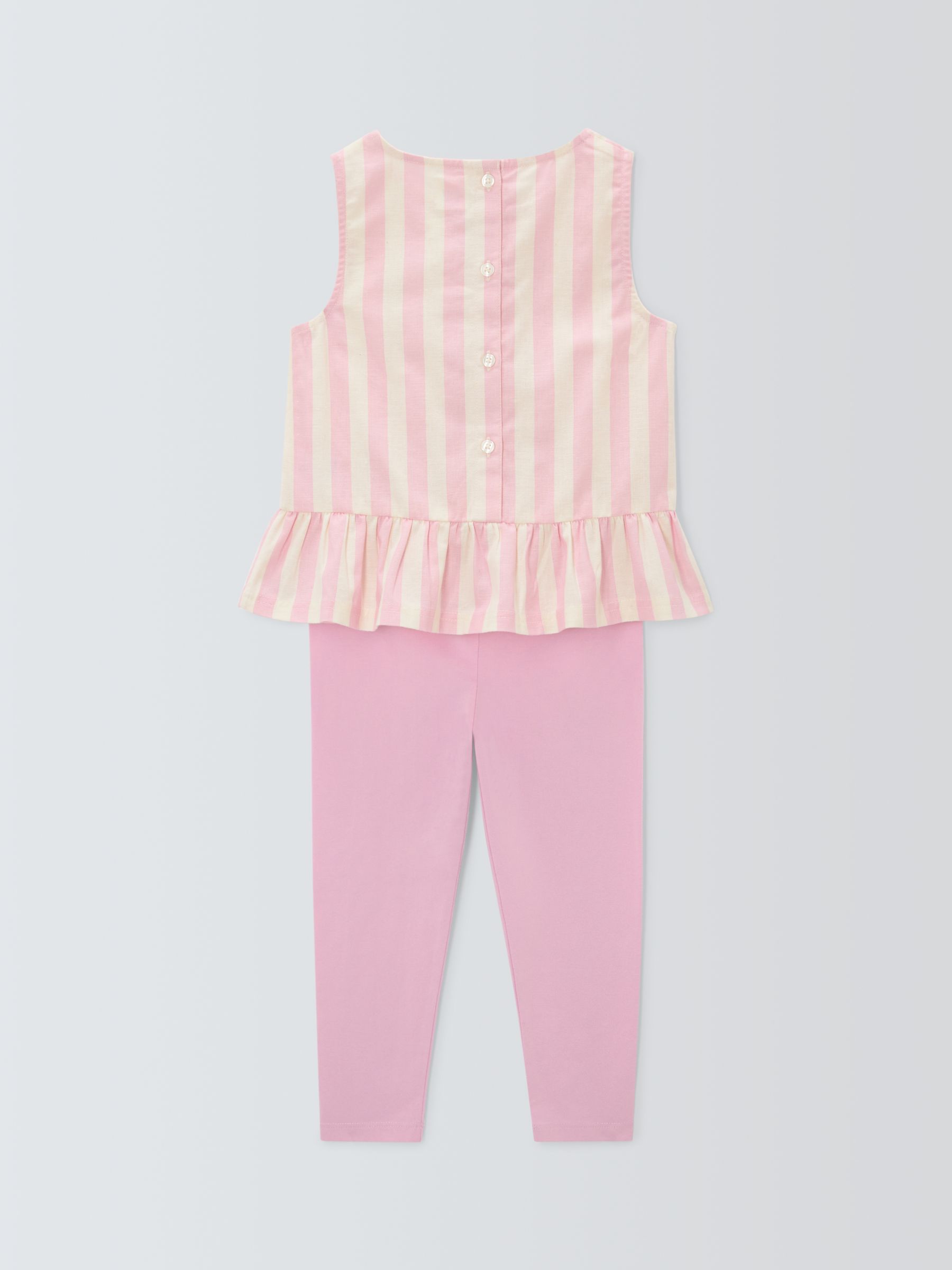 John Lewis ANYDAY Baby Peplum Top and Leggings Outfit, Pink, 2-3 years