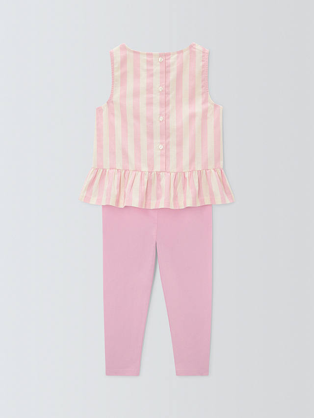 John Lewis ANYDAY Baby Peplum Top and Leggings Outfit, Pink